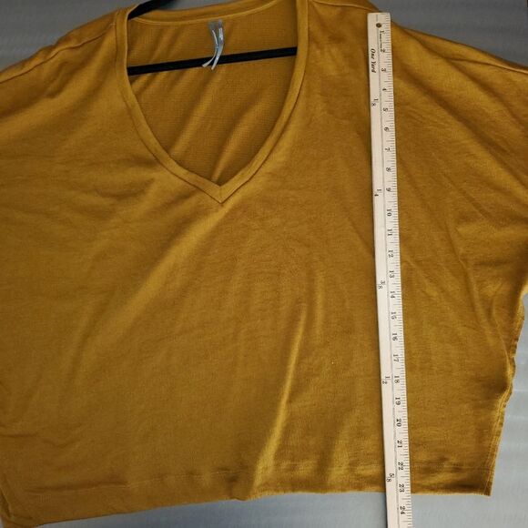 Anthropologie Long Sleeve Oversized V Neck Pullover Gold Bronze Top XL - Picture 4 of 10